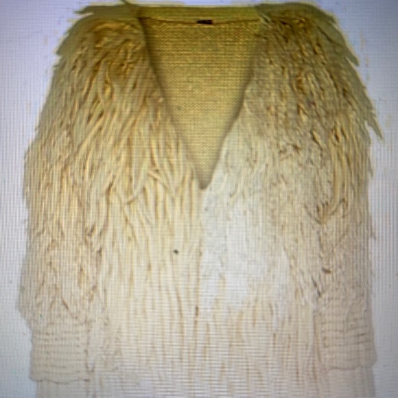 Adam Lippes Wool Shag Cardigan Jacket in Cream fits like a Med - Picture 10 of 14